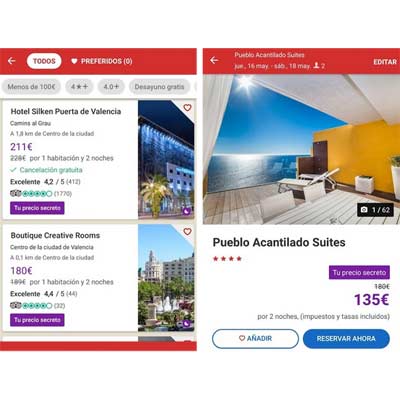 Aplicación Hoteles.com