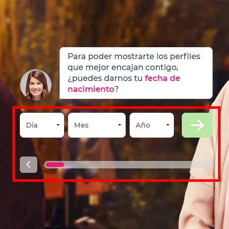 Seleccionar tu fecha de nacimiento