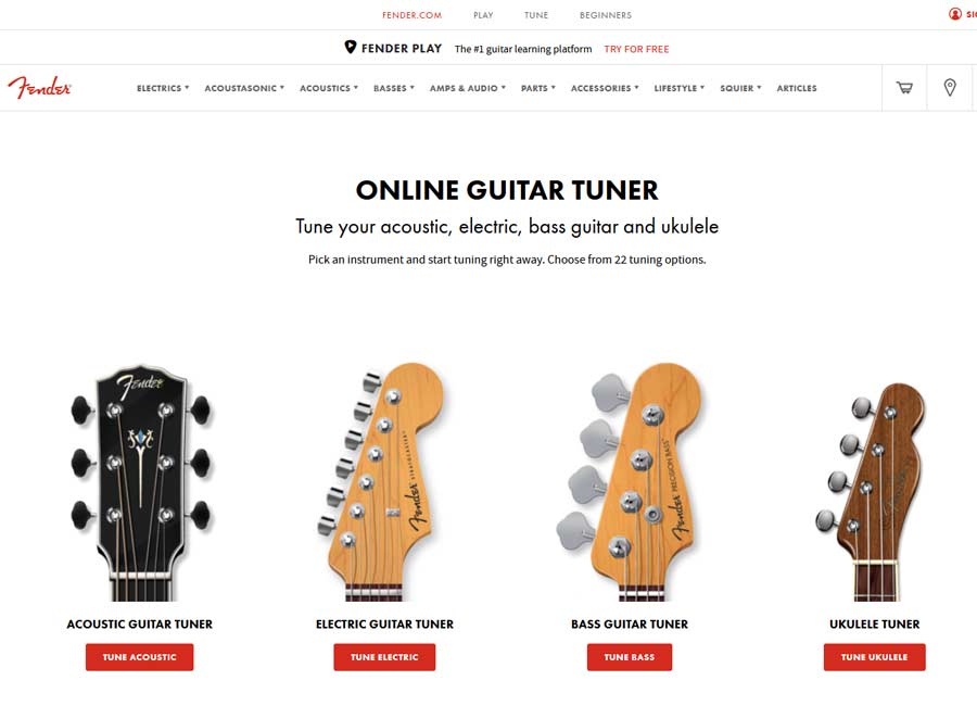 Afinador Online Fender